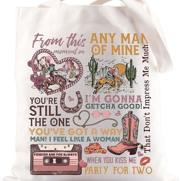 Country Music Album Tote Bag - Picture 1 of 2